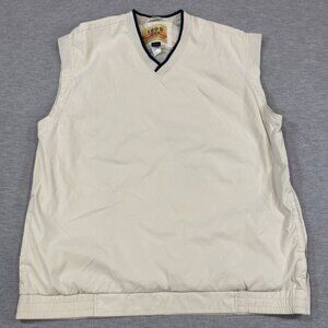 Izod X-Treme Friction Golfwear Vest Mens Large V-Neck Sleeveless Light Khaki